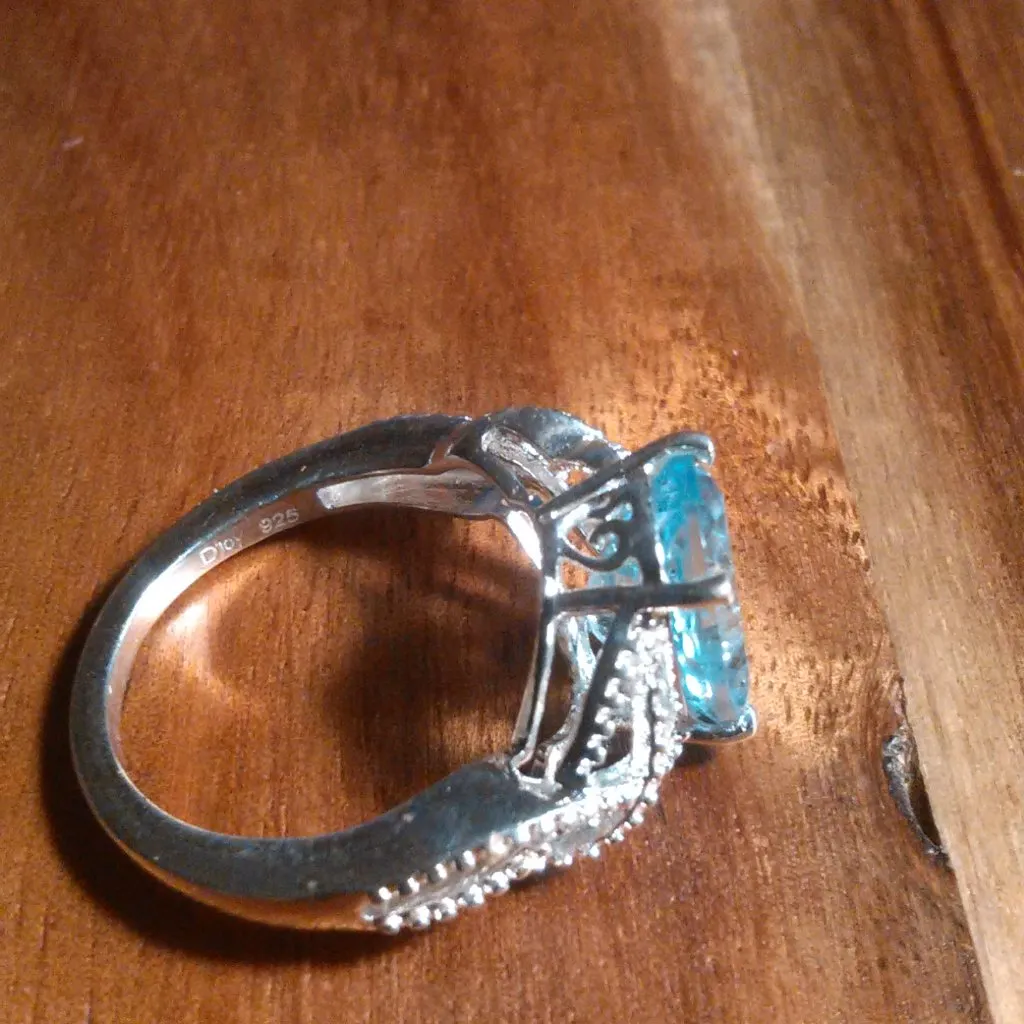 Sky Blue Topaz Sterling Silver Solitaire Braided Ring (Size 5) - Image 9