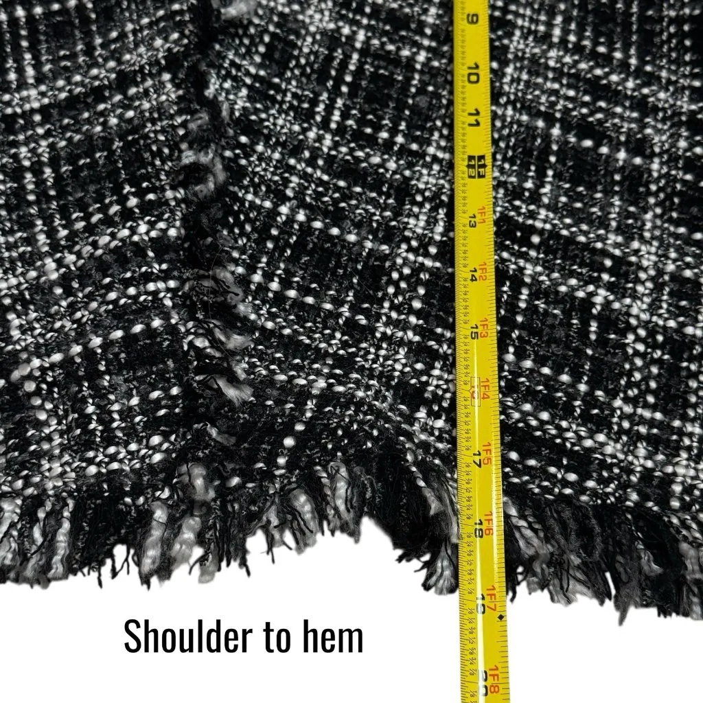 NWOT Zara Tweed Turtleneck Cape Poncho Pullover City Chic Career Old Money M - Image 10