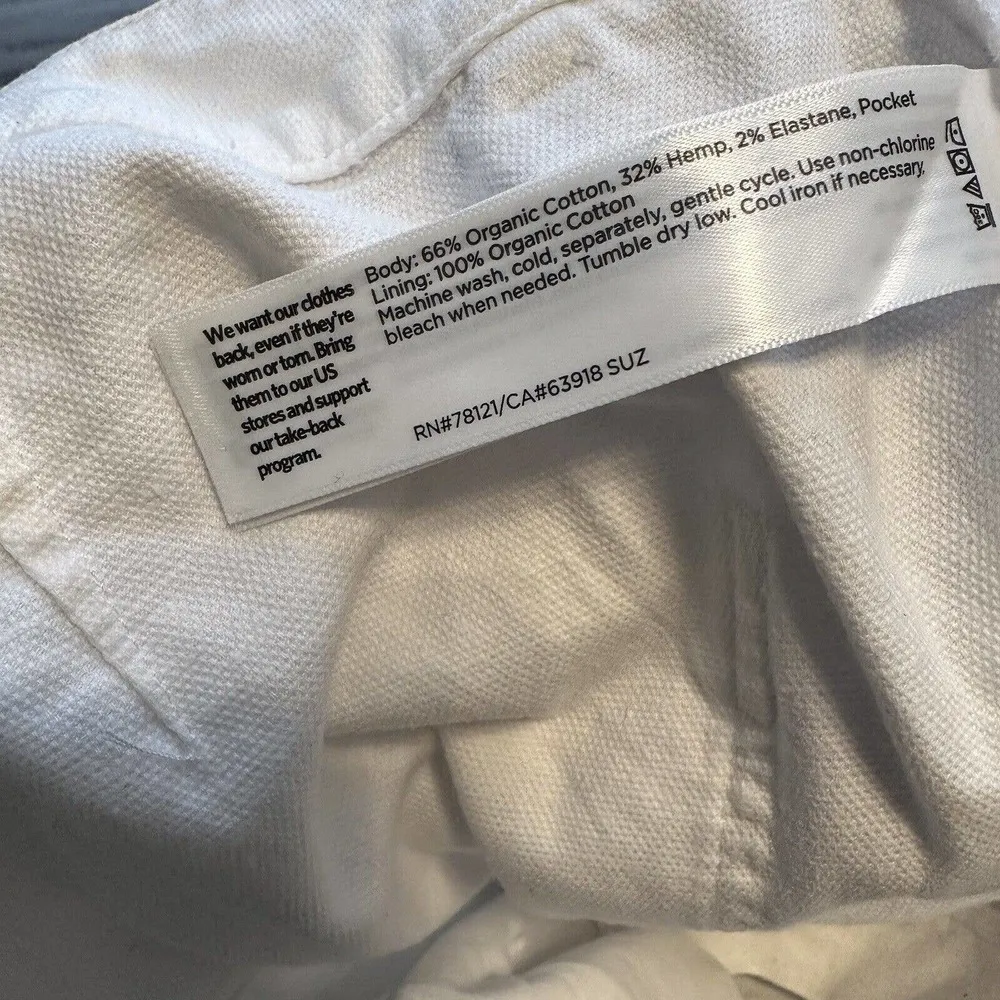 NEW Eileen Fisher Cotton Hemp Tapered Ankle Pants High Rise White Size 16 - Image 6