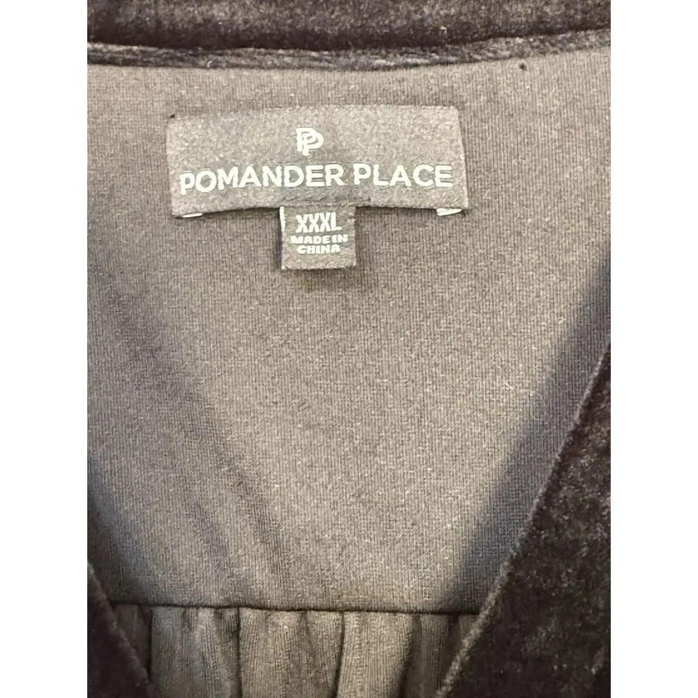 Pomander Place Tuckernuck Velvet Tiered Dress 3x Black Date Night Holiday Party - Image 3