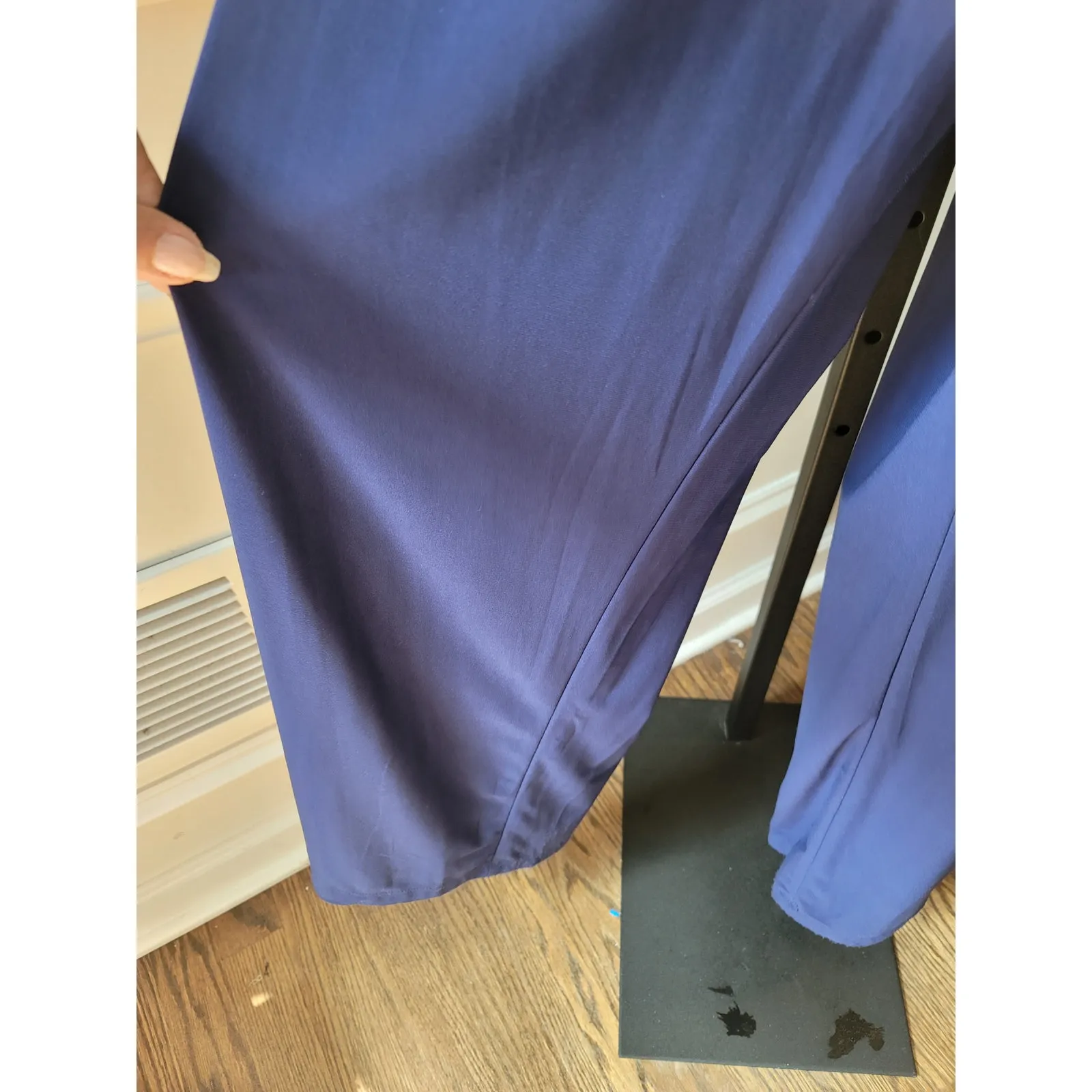 R and M Richards Jumpsuit Women Size 6 Blue One Shoulder Tie Waist Wide Leg - Image 11