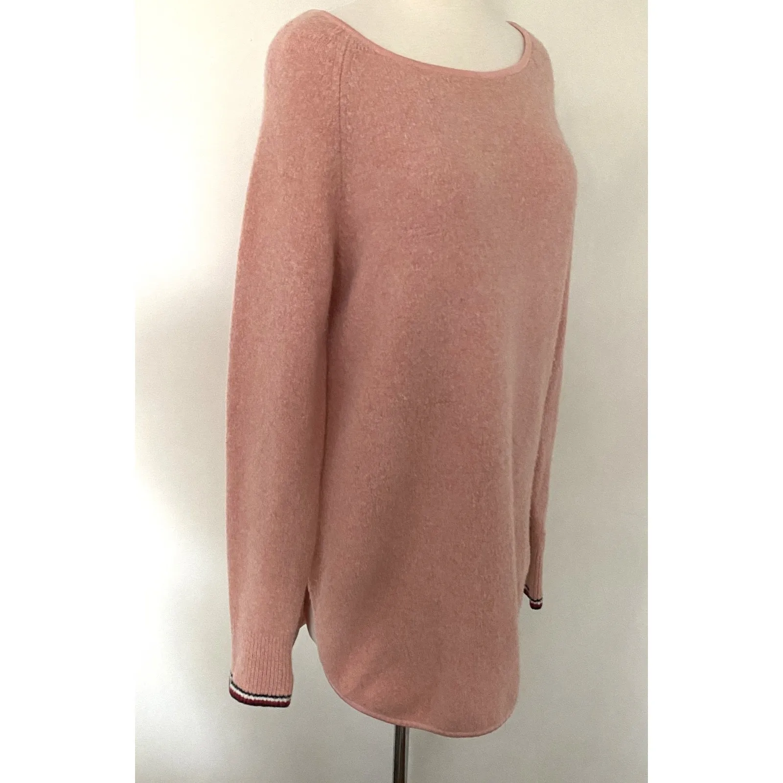 Tommy Hilfiger Pink Cozy Knit Tunic Sweater Long Sleeve Relaxed Fit Sz M - Image 9