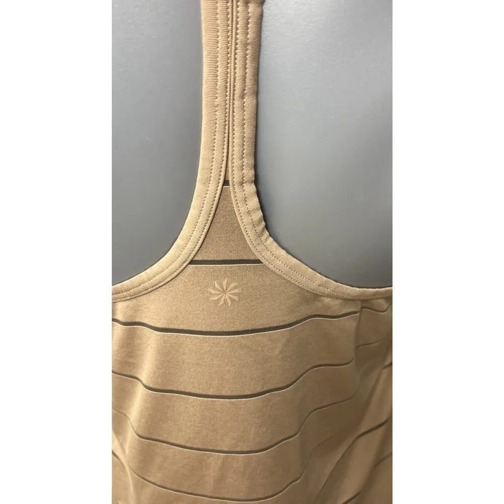 Athleta Women Brown Gold Sleeveless Tank Top Racerback Small Activewear Exercise - Image 4