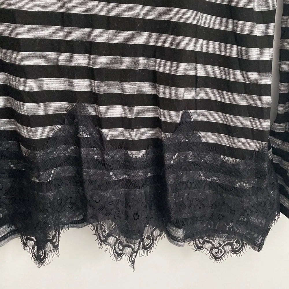 WHBM | Striped Long Sleeve with Lace sz Large - Image 2