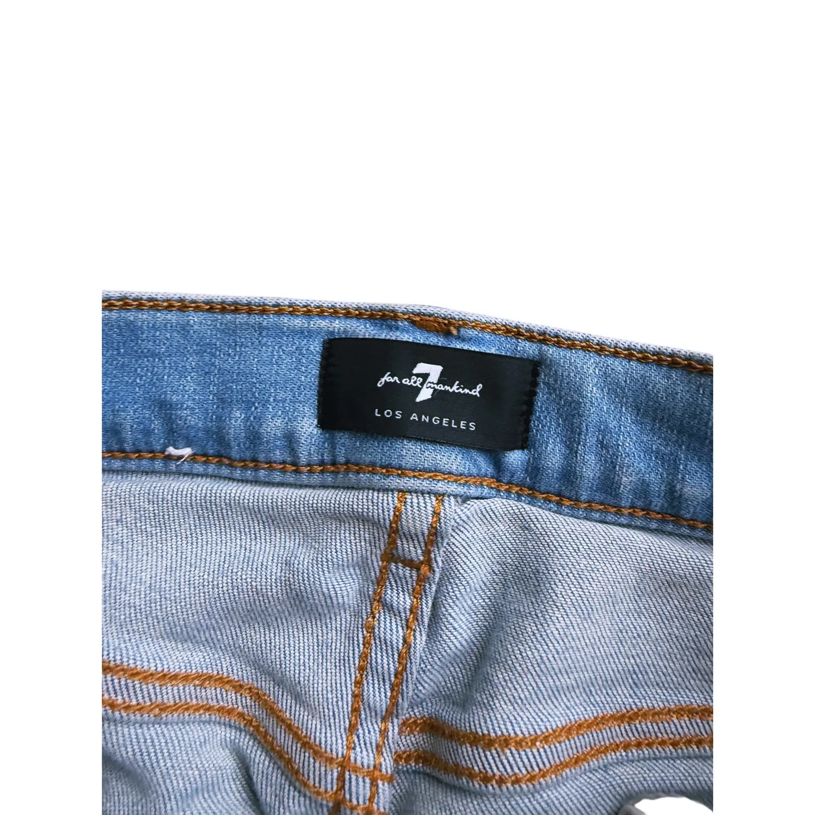 7 For All Mankind Y2K High Waist Kick Flare Jeans Size 26 Light Wash Blue Retro - Image 3