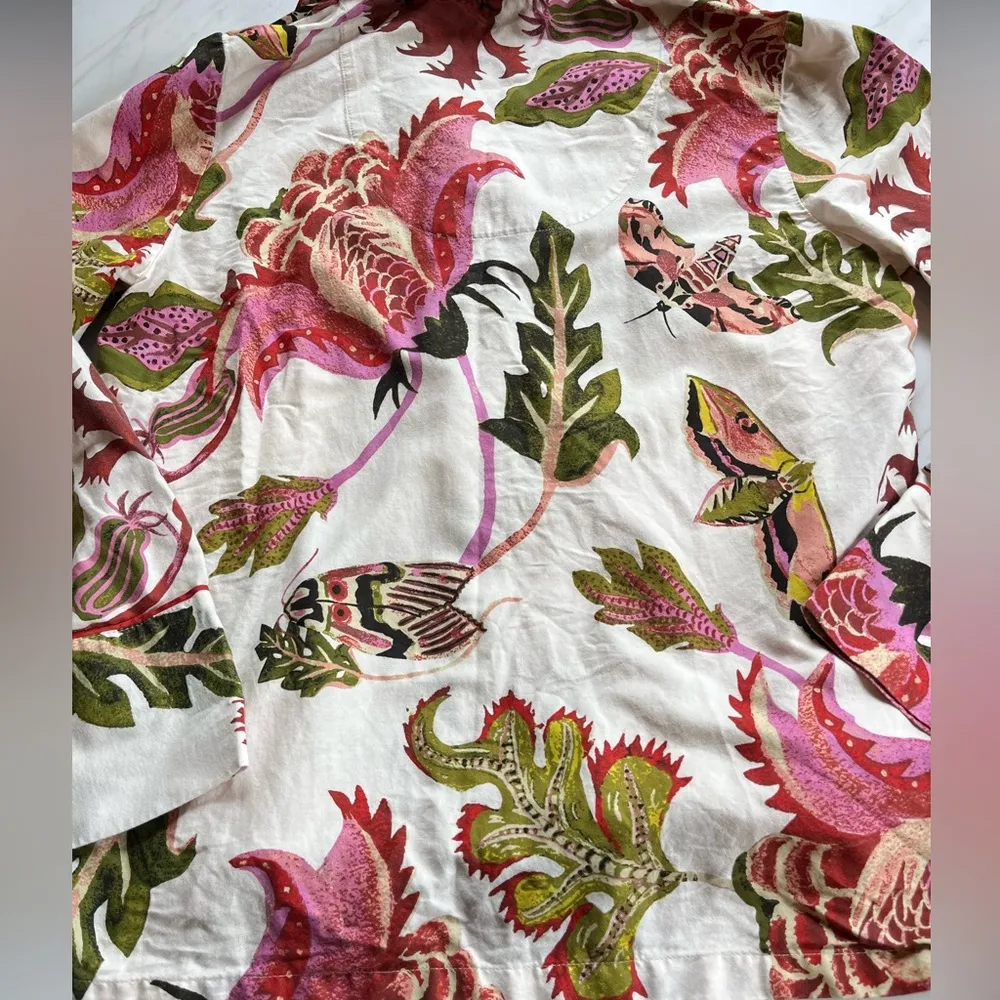 Raphael Balme for Anthropologie Flannel Sleep button down top size large - Image 4