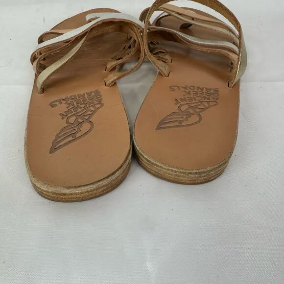 Ancient Greek Sandals Niki 38 Pink Metallic Leather Toe‎ Ring Sandals Size 7.5 - Image 3