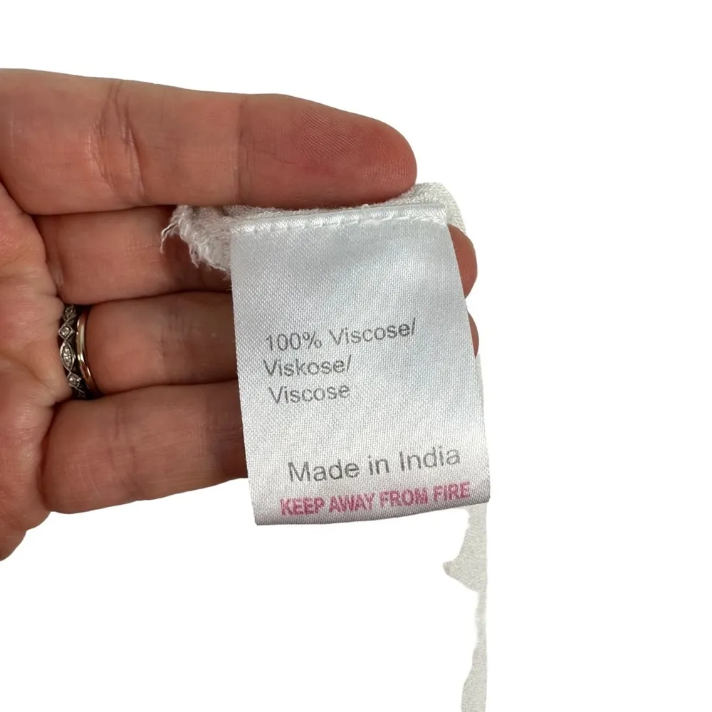 NWT Akasa Sz 6 Women's White Crochet Lace Vneck Hook‎ Eye Front Cover Up Boho - Image 6