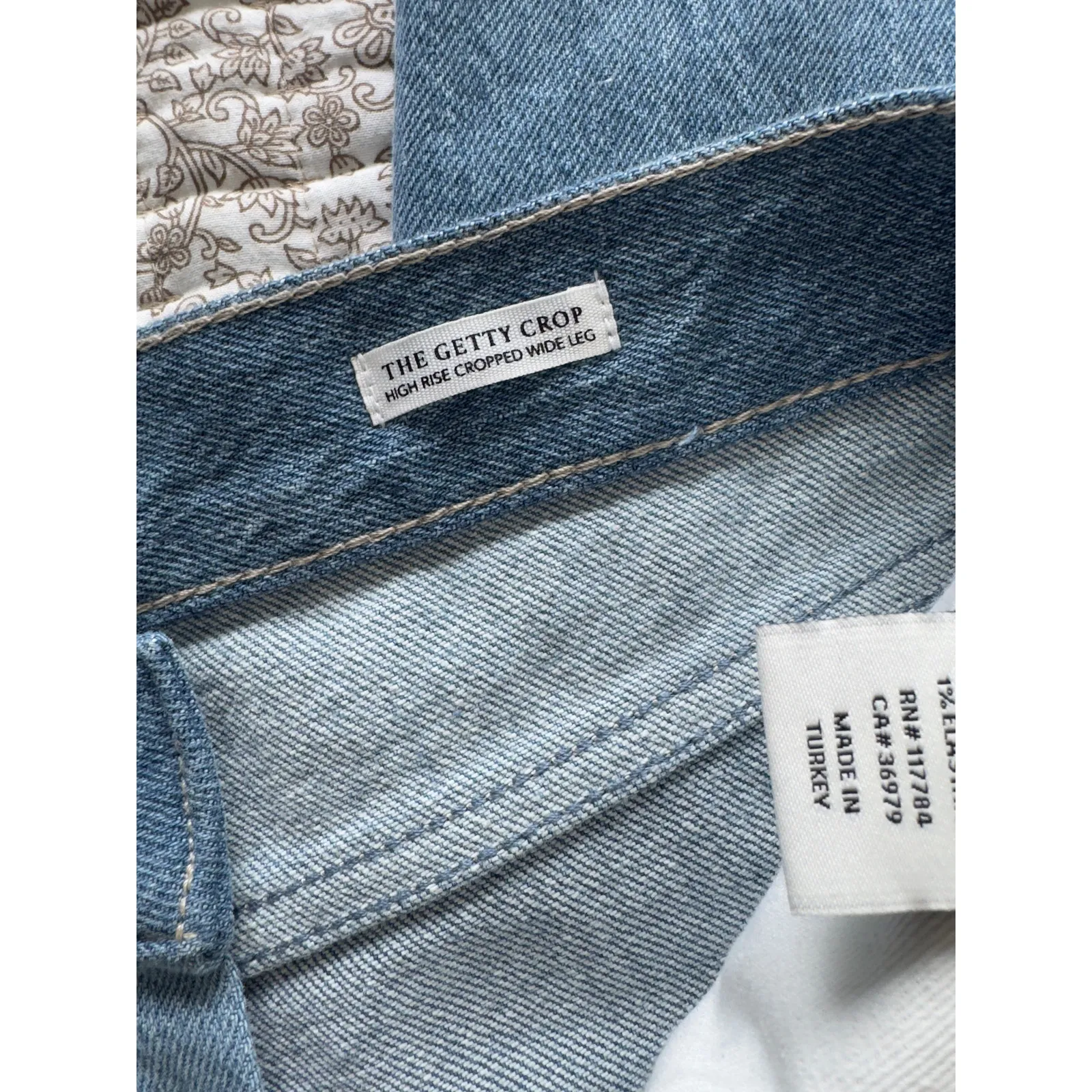 Rails The Getty Crop Patchwork Light Indigo Blue Jeans Size 27 - Image 5