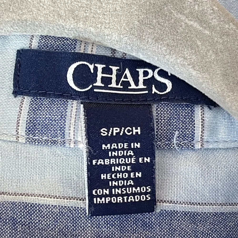 Chaps Striped Henley Button Down Long Sleeve Shirt Size S - Image 7