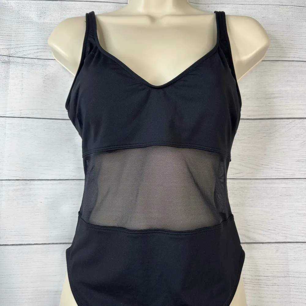 La Blanca Rod Beattie Womens 12 Sheer Mesh Middle Swimsuit One Piece Black - Image 3