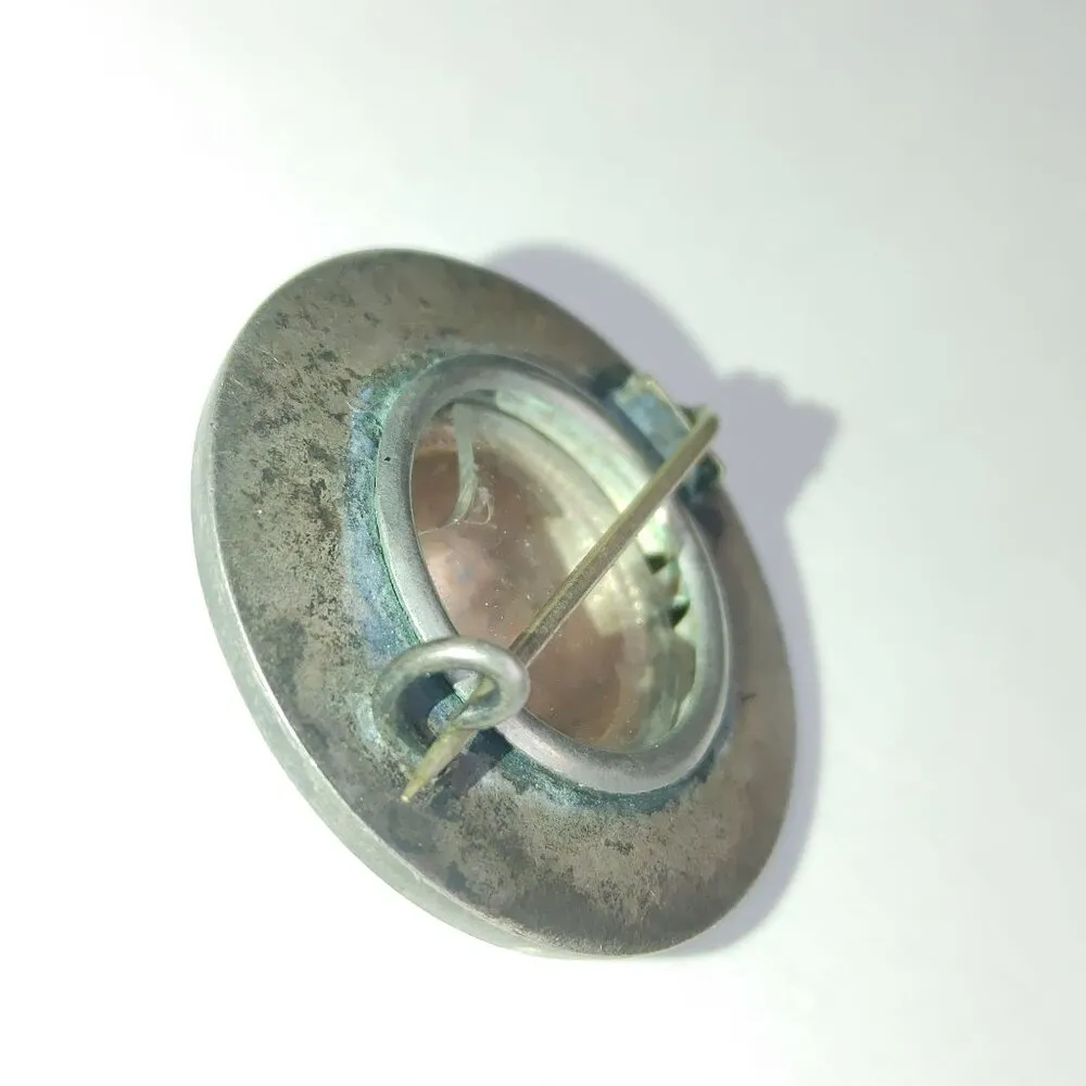 Antique Silver Sentiment Pin Mourning Brooch Victorian Era Forget Me Knots - Image 3