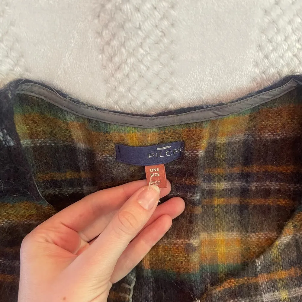 new pilcro plaid sweater open front vest one size Brown Size undefined - Image 4