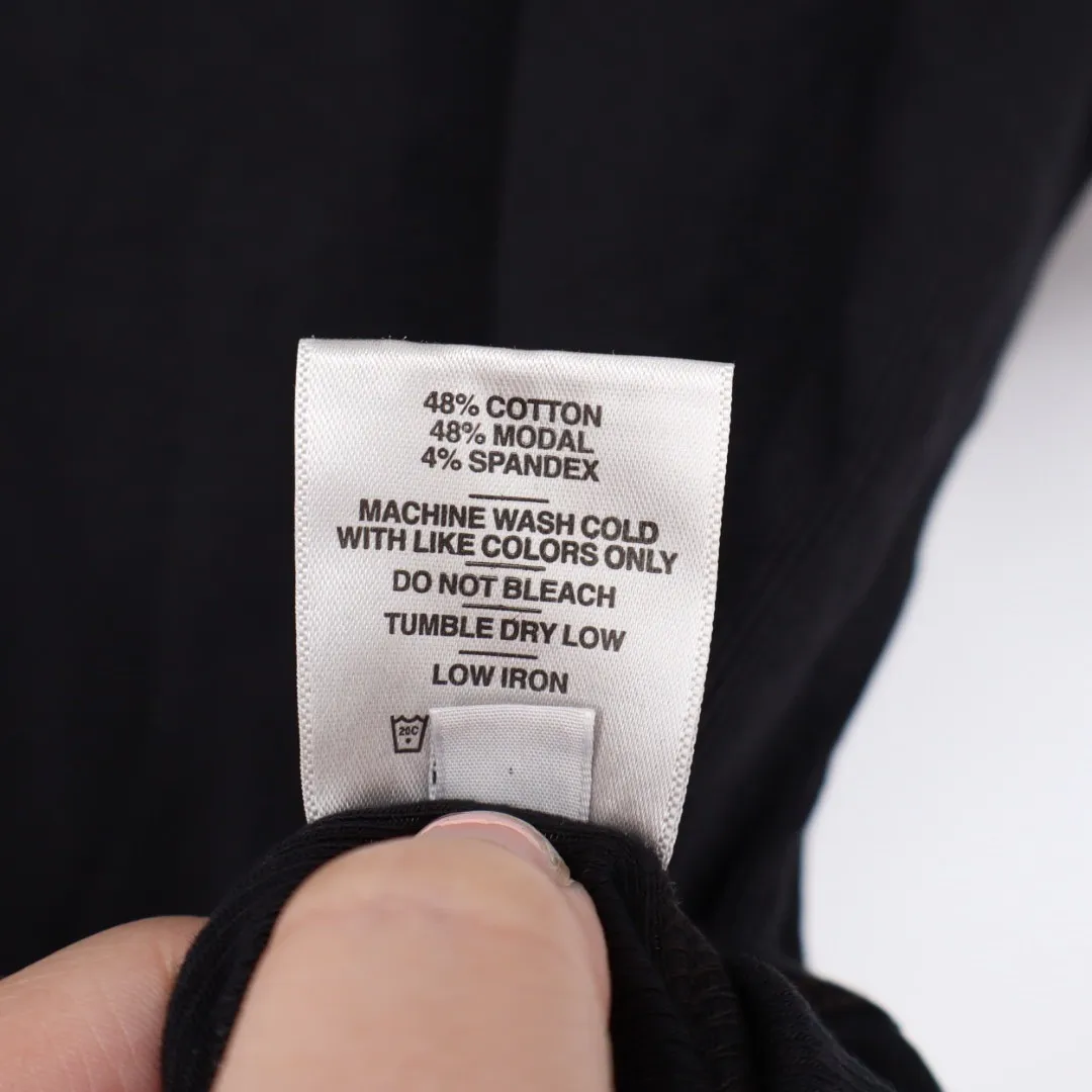 American Giant Black Square Neck Ribbed Knit T Shirt Top XL Made in USA - Image 4