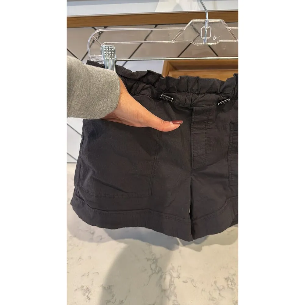 Athleta TREKKIE SHORT black paper bag adjustable waist hiking casual sz 4 - Image 7