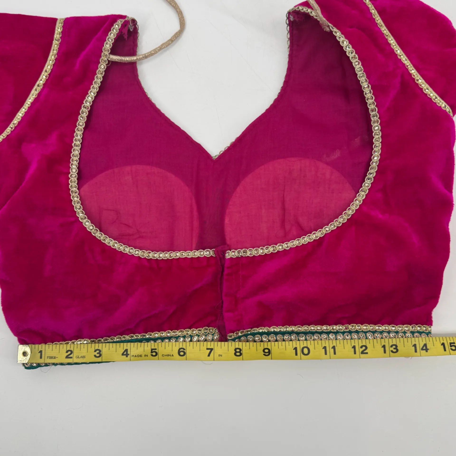 Traditional Indian Lehenga Choli Set Net Skirt with Dupatta Embellished Trim Med - Image 13