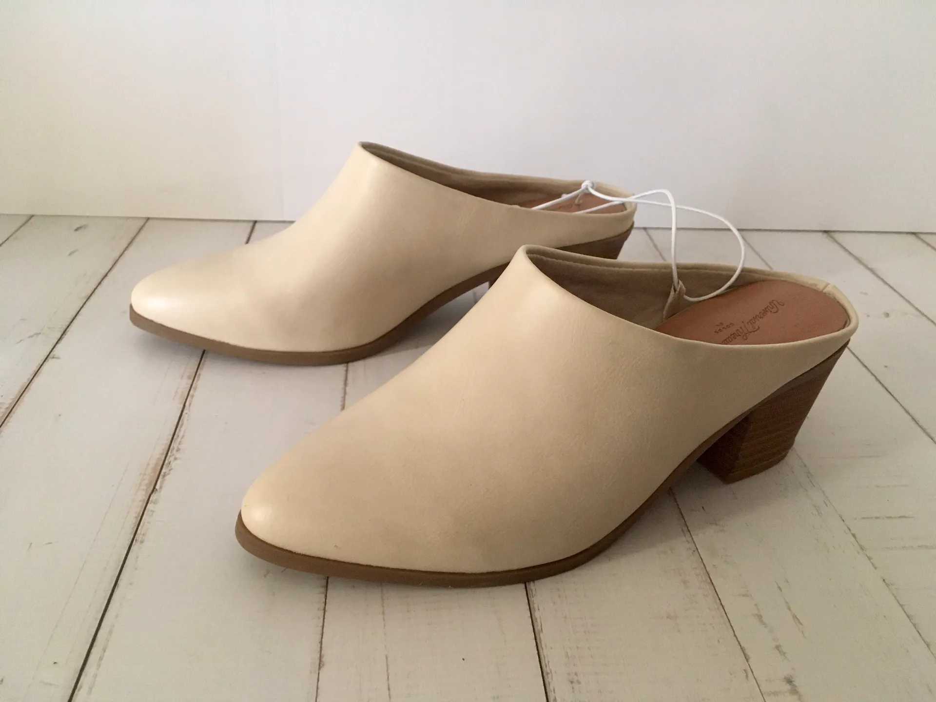 Heeled Mules, Size 5 1/2 Tan - Image 6