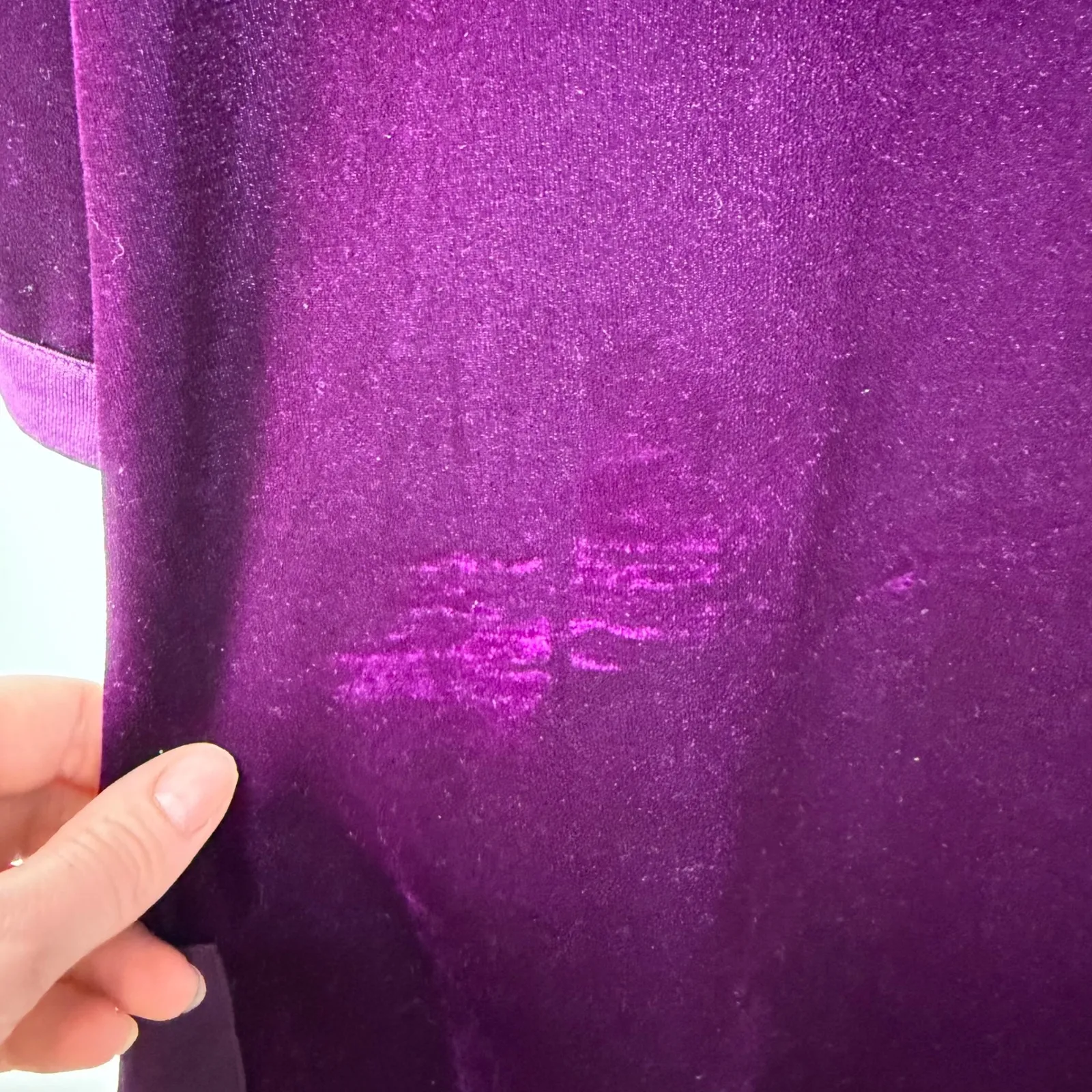 Soft Surroundings Velvet Tunic Top Sz L/XL Purple Soft Comfy Royal Holiday Boho - Image 4