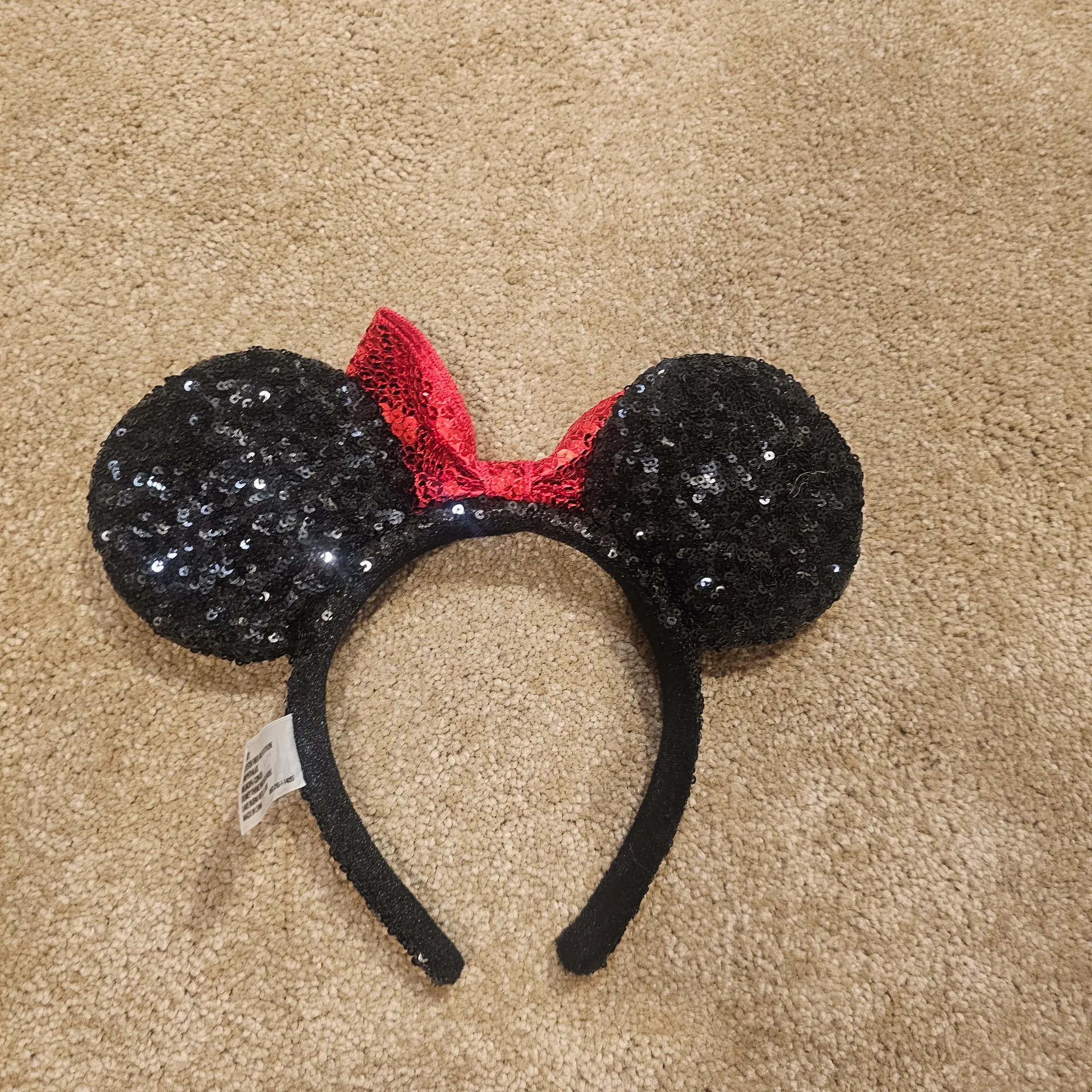 Disney  Black Sequin Ears with Red Sparkle Bow - Image 3