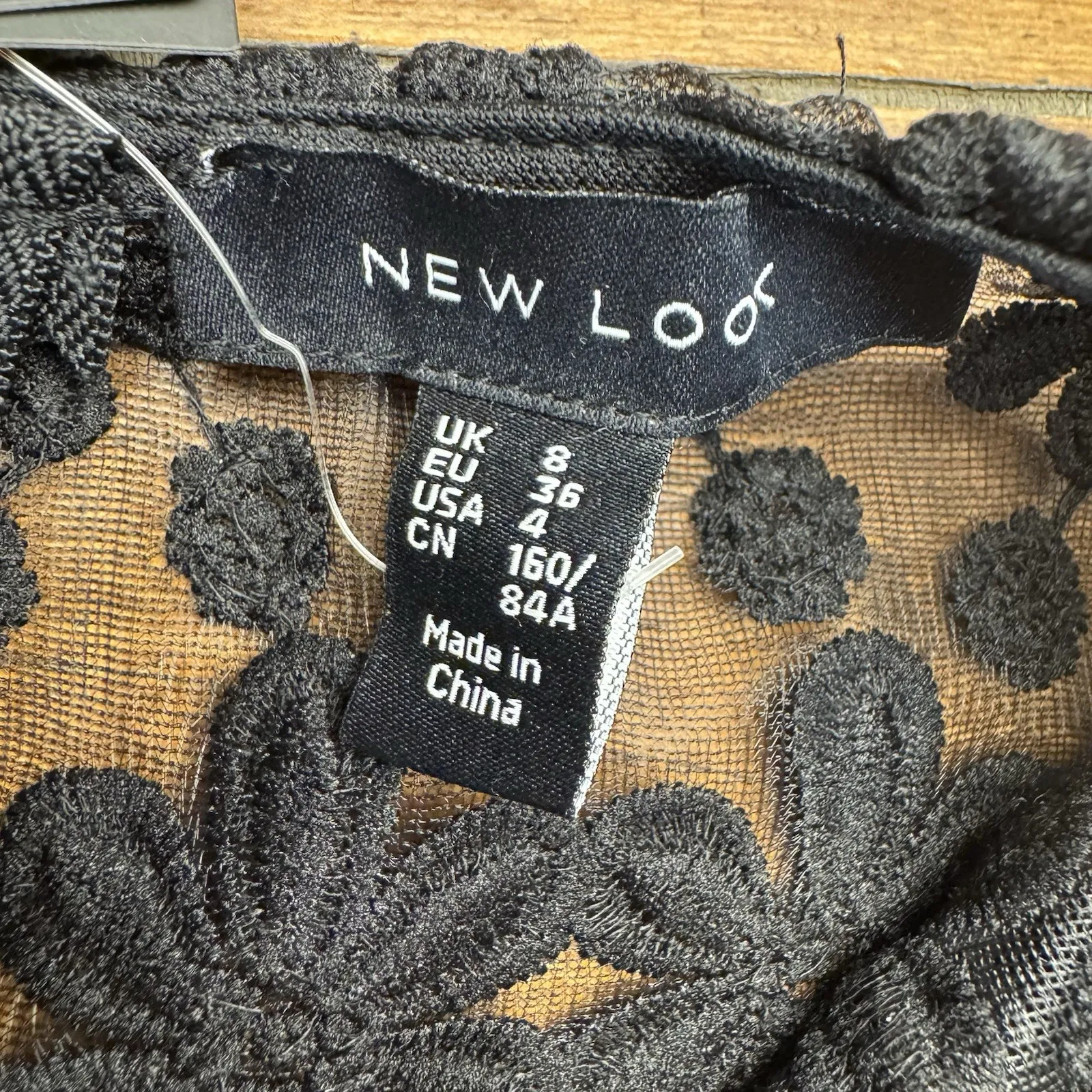 New Look Black Lace Embroidered Top‎ Sleeveless Ladies Size 4 Women Party Sexy - Image 2