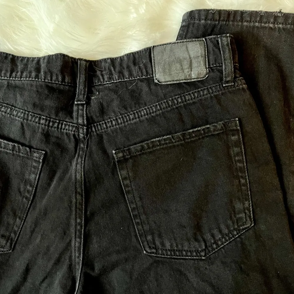 AEROPOSTALE Distressed Black Mom Jeans Size 8 - Image 5