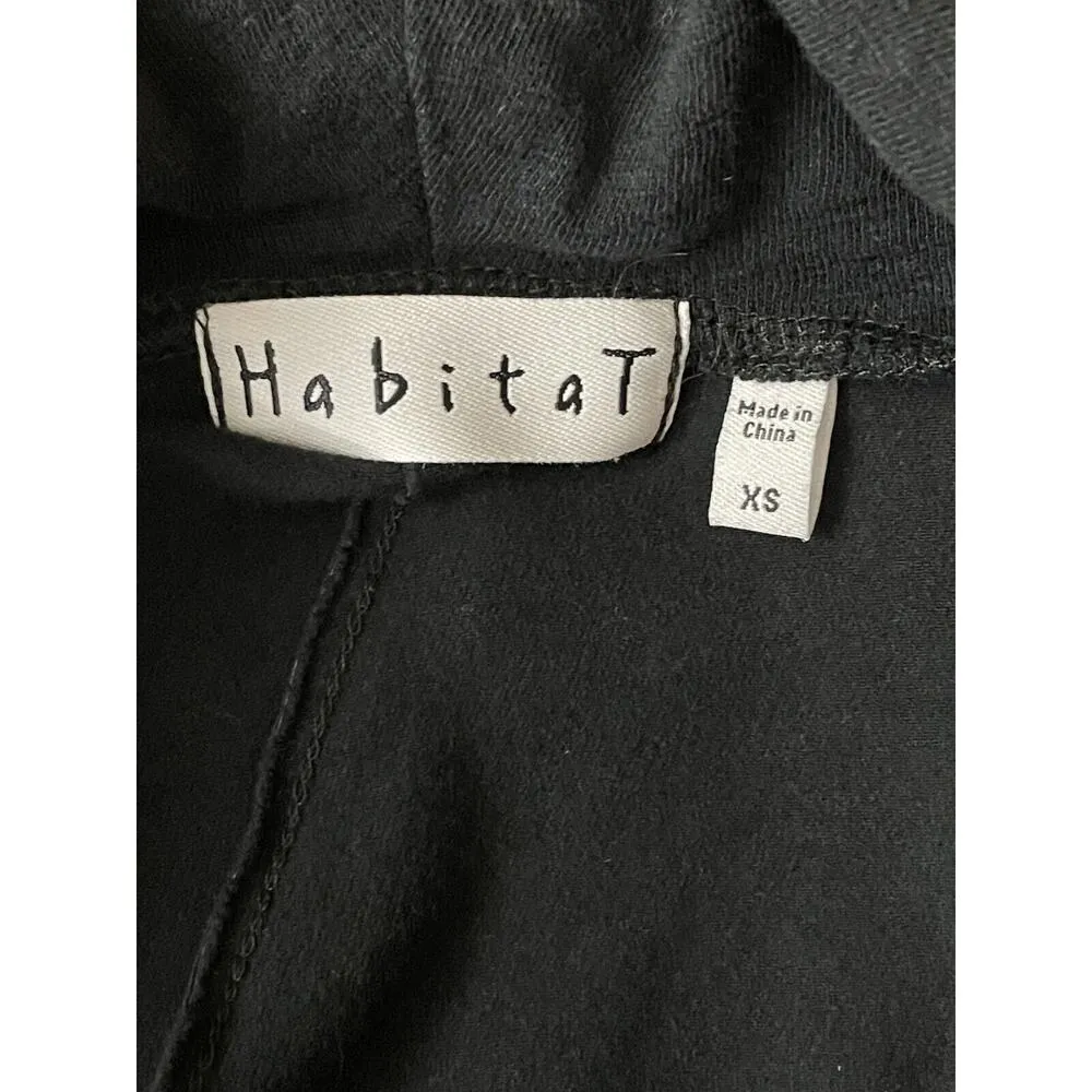 HABITAT Size XS Black Cotton Long Sleeve Cowl-neck Long Sleeve Tunic Top Pocket - Image 9