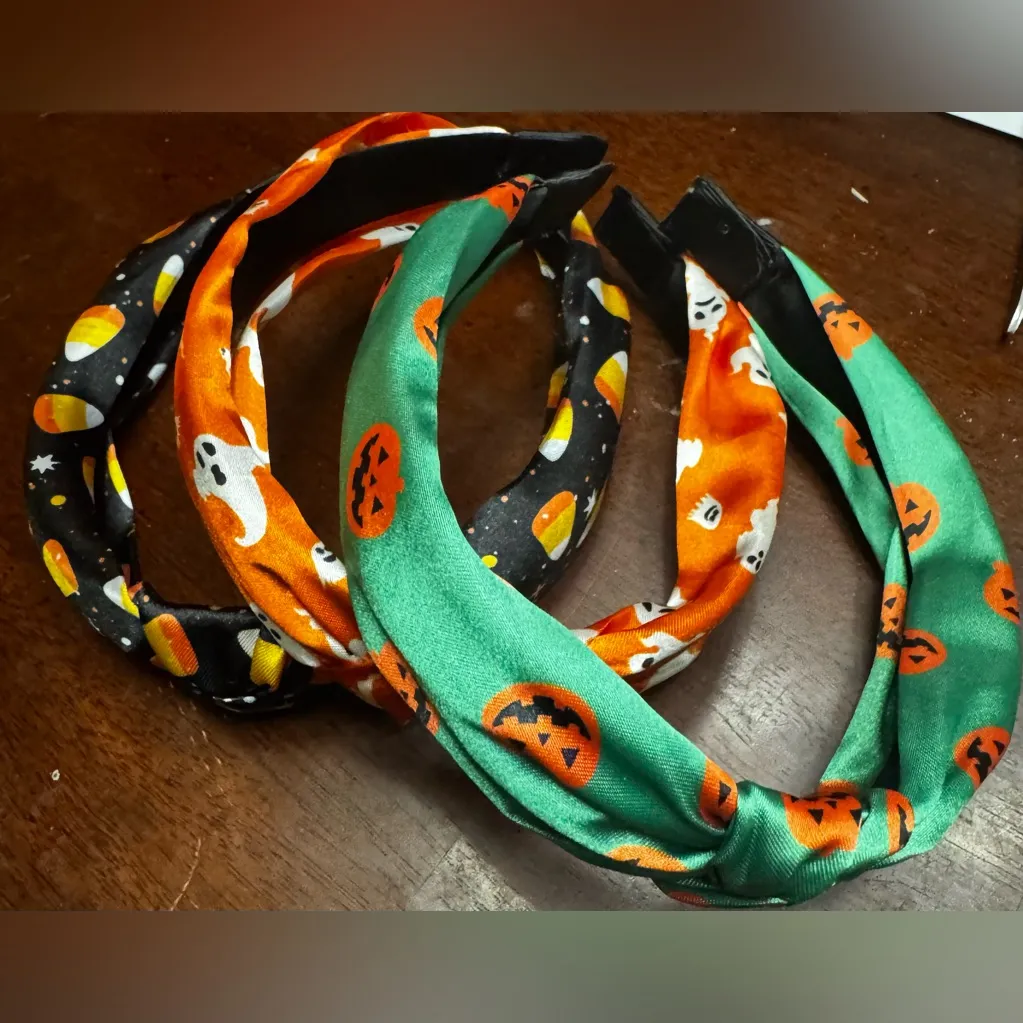 Halloween Themed Headband Set of 3 Orange - Image 13