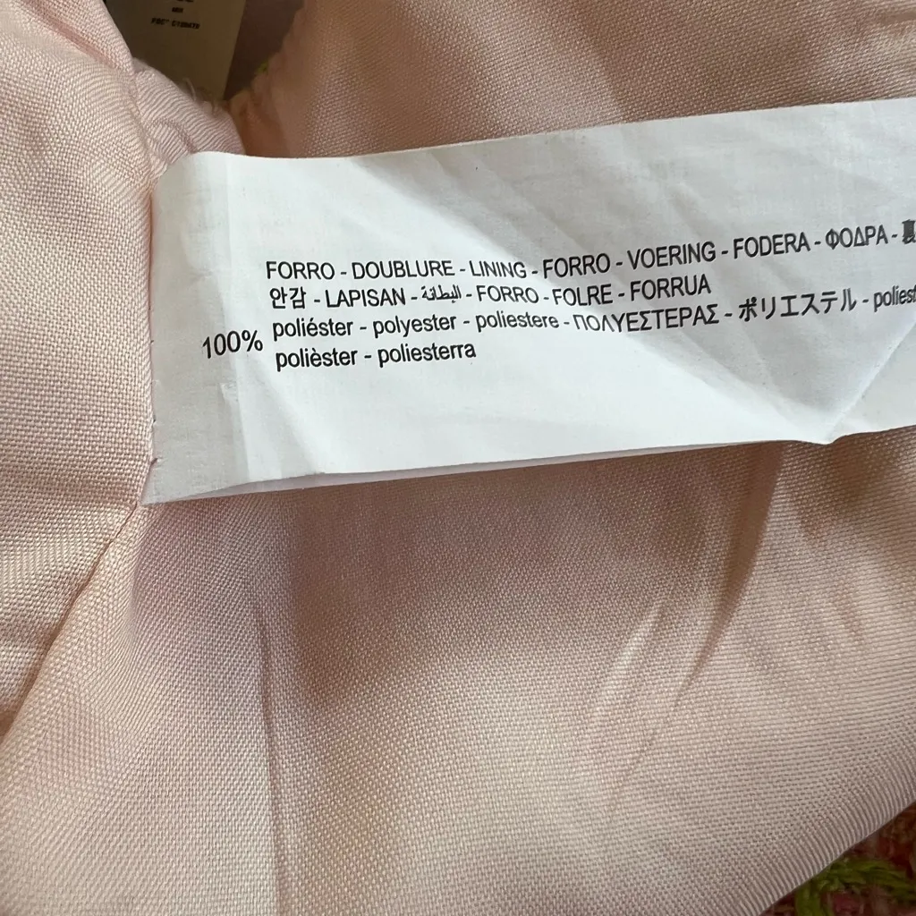 NWT Zara Vest Tweed Cropped Pink Green Plaid S Pastel Y2K Festival Preppy Chic - Image 13