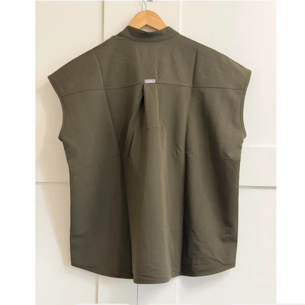 Figs Rafaela Oversized Scrub Top in Spruce, Size Large - Image 11