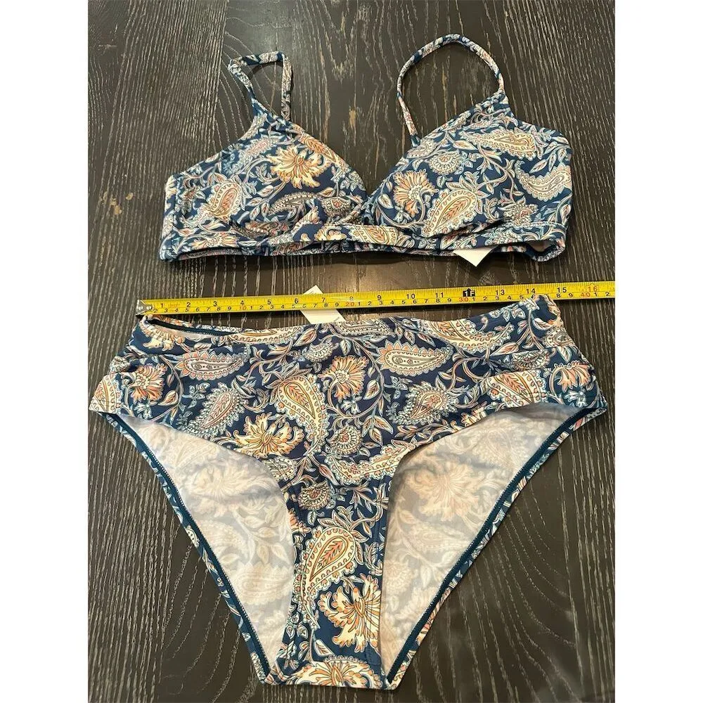 Cupshe Laguna Paisley Bikini Set Women's Size L Multicolor 2 Piece - Image 3