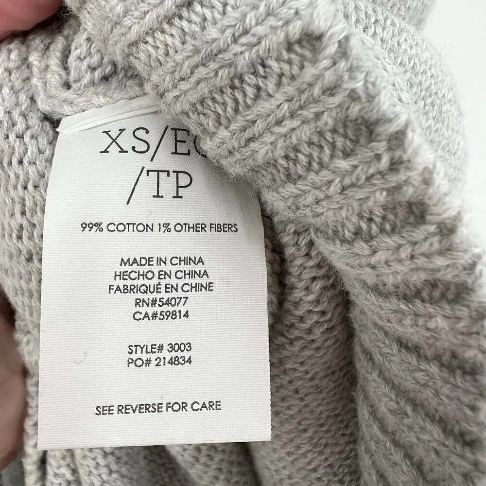 CABI Cowl Neck Poncho Gray Cable Knit Sweater Big Pocket Warm Cozy 3003 - Image 7