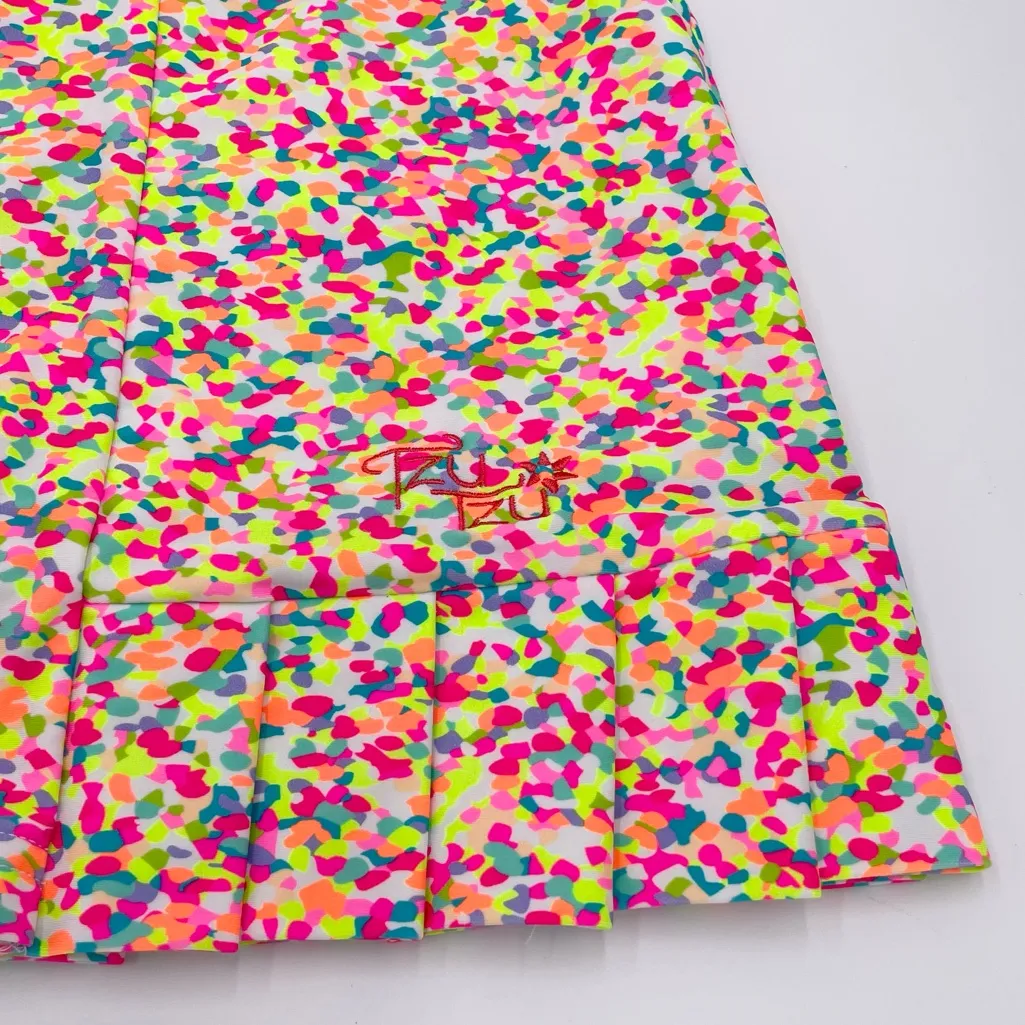 Tzu Tzu Sprinkles Skort Women's Size Medium Pleated Hem Colorful Stretch Tennis Pink - Image 8