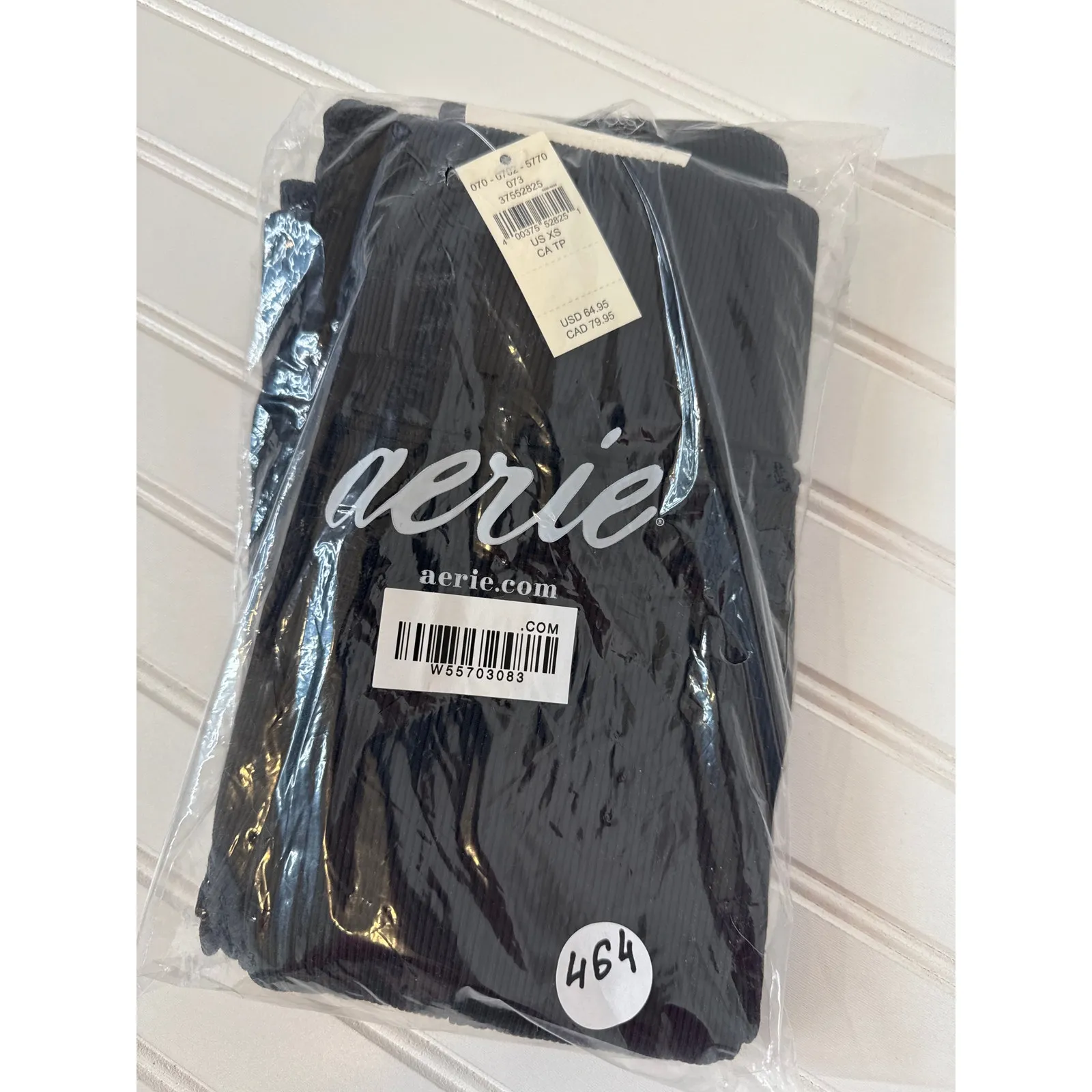 NWT OFFLINE By Aerie Ribbed Pocket Foldover Flare Leggings Black Sports Size XS - Image 7