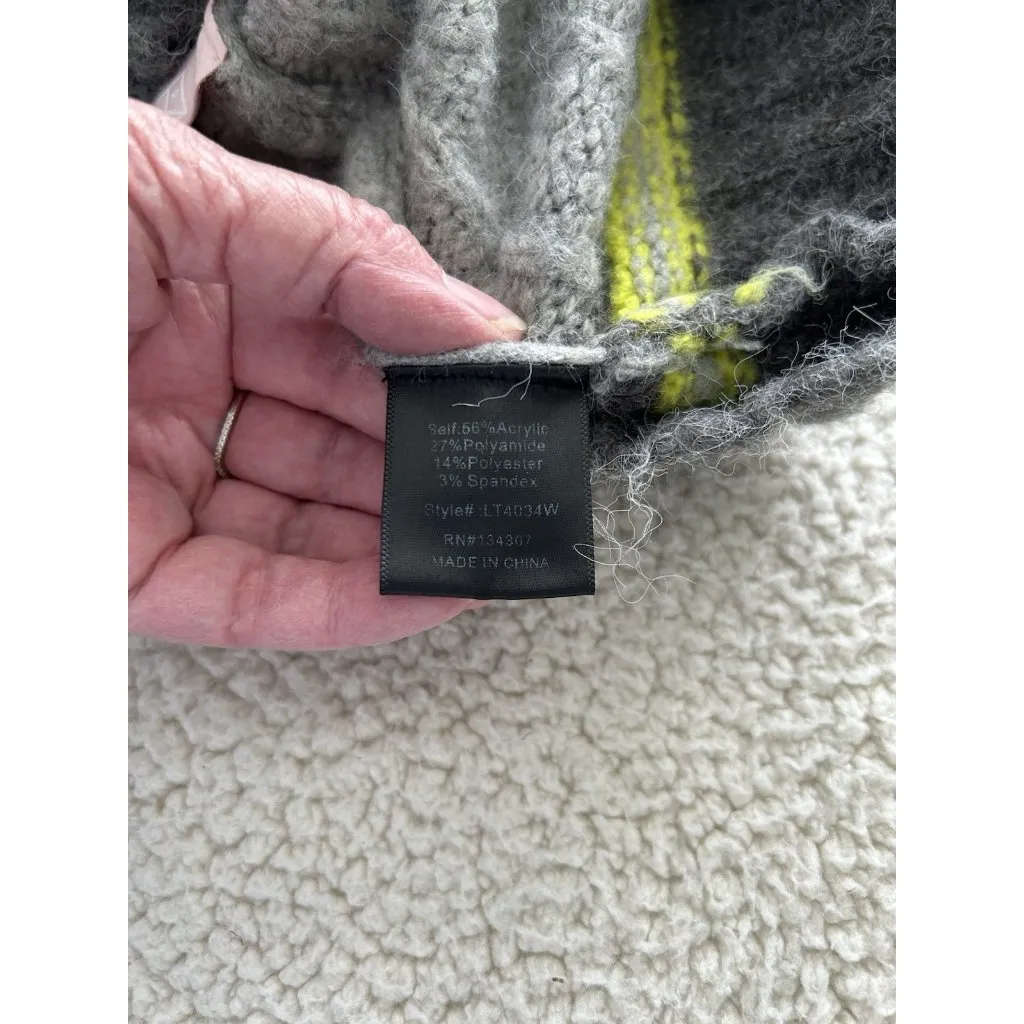 Line + Dot Womens Button Front Striped Trim Cardigan Sweater Gray Green Sz XS - Image 6