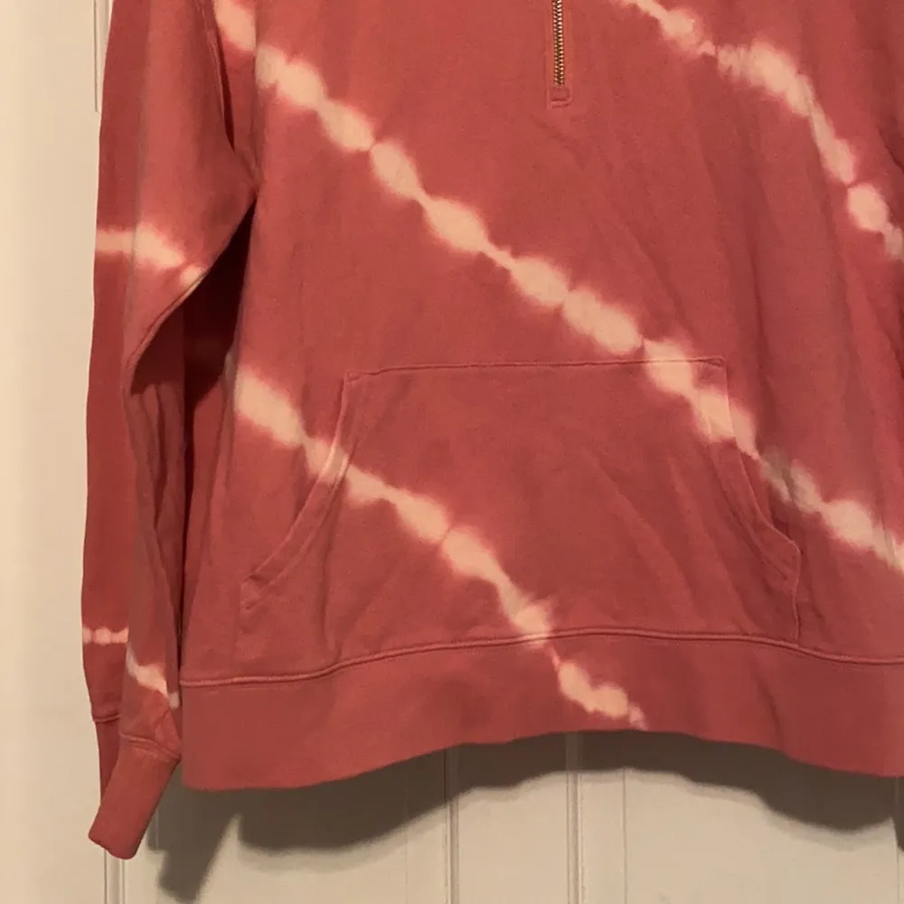Old Navy zip mock neck pink tie dye sweatshirt, size large - Image 3