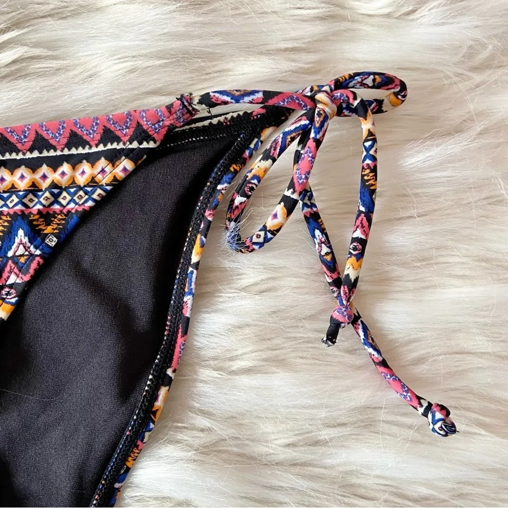 Primark  Pink Black Blue Orange Tan String Strappy Tie Side Bikini Bottoms Sz 4 - Image 14