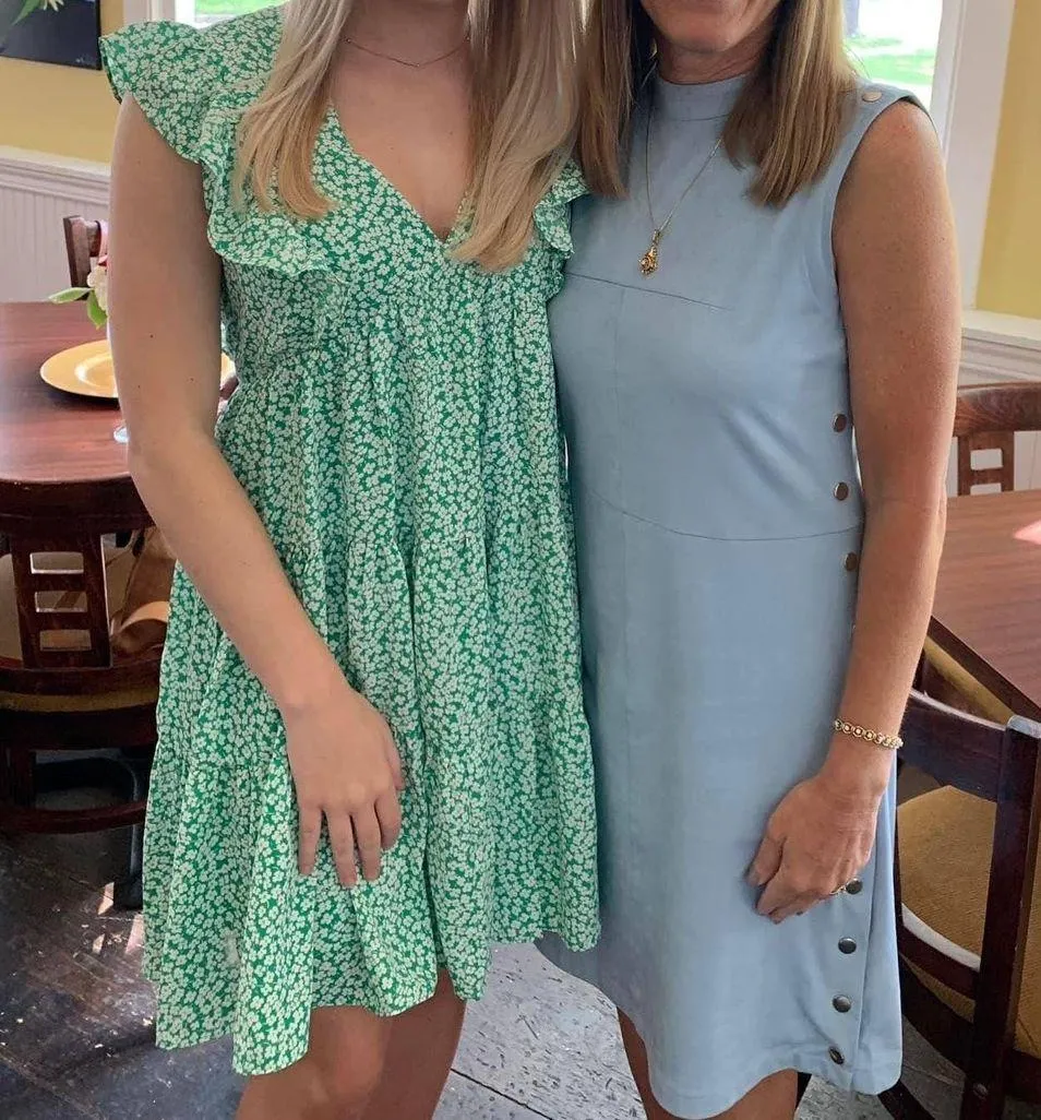 She + Sky green floral dress - Image 4