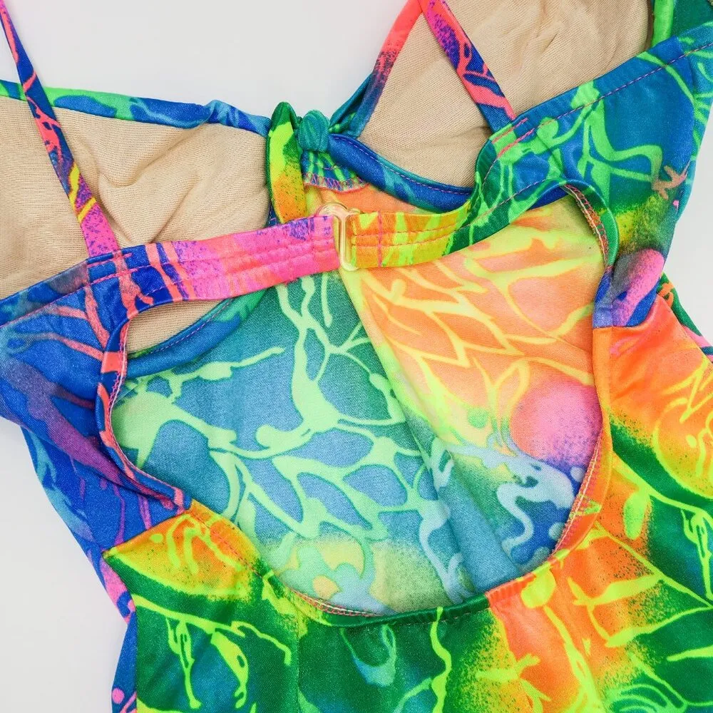 Vintage 80s Pacific Connections Neon One Piece Swimsuit - Image 8