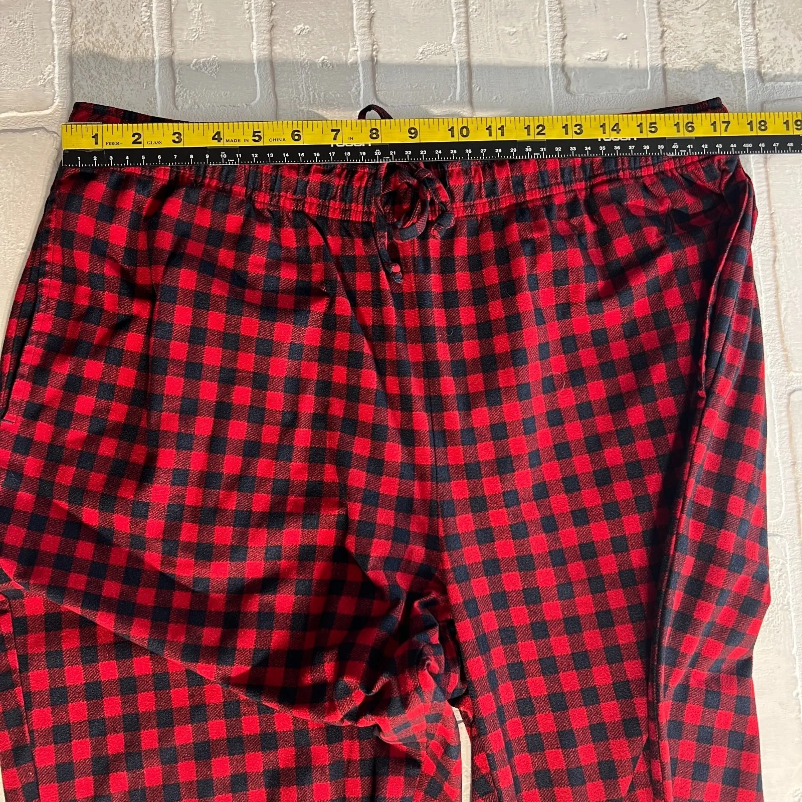 Nautica Sleepwear Pajama Pants Mens Large‎ Red Black Plaid Drawstring Lounge L - Image 10