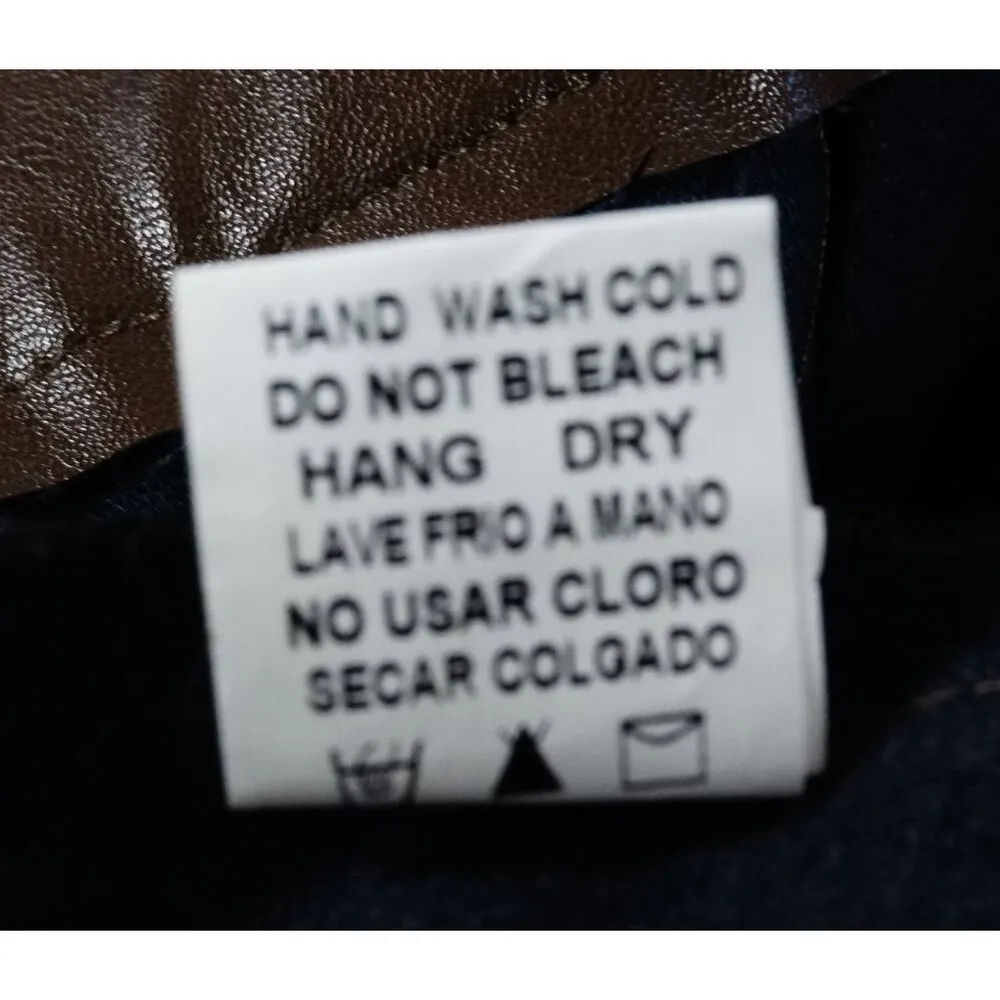 PAPERMOON High Waist Faux Leather Pleated Skirt Brown Woman's Medium - Image 10