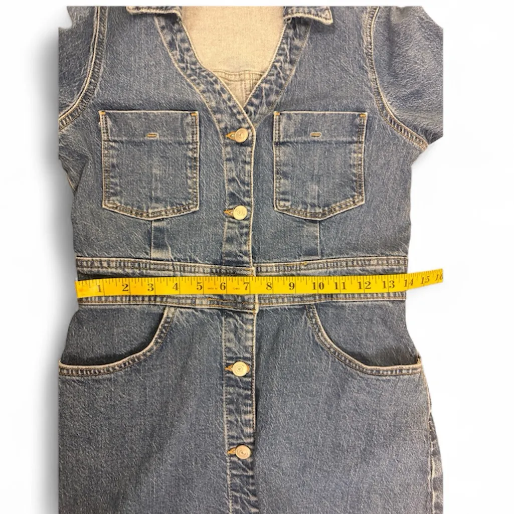 ZARA MINI DENIM SHORT SLEEVE DRESS Size Medium 

$ - Image 13