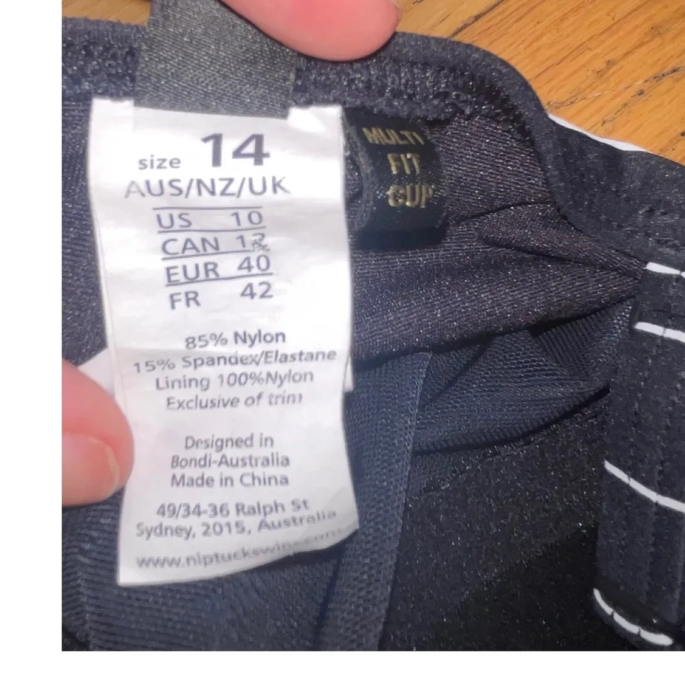 Nip Tuck Bond Eye Australia One Piece Swimsuit dark Blue/white stripe Size US 10 Blue - Image 3