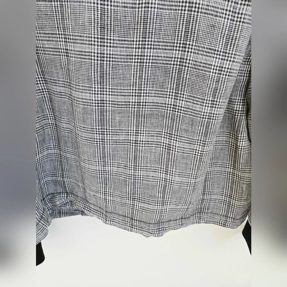 Current/Elliott Dassen Plaid Side-Stripe Linen Bomber Jacket Size 10 - Image 9