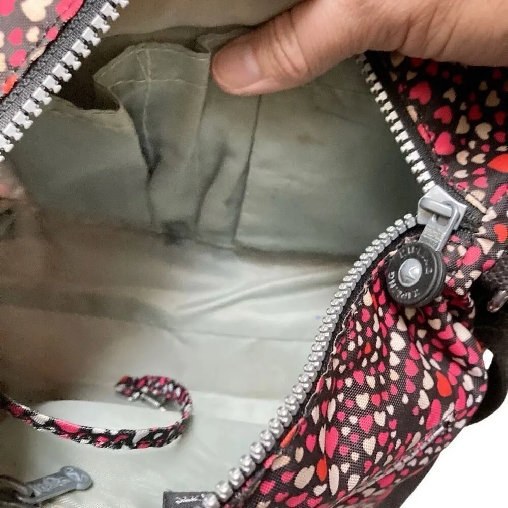 Kipling Heart Festival Crossbody Nylon Bag Purse HTF No Monkey Keychain - Image 6