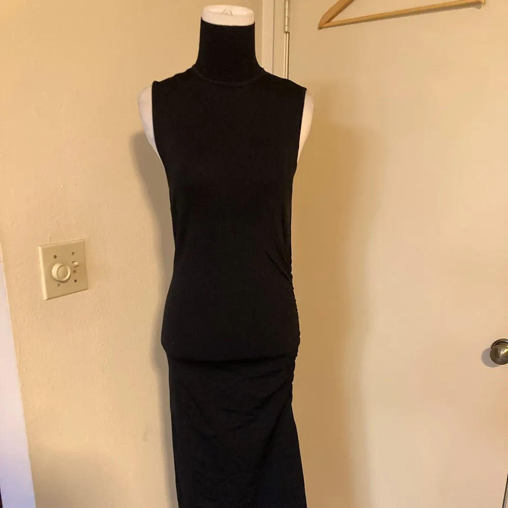 NEW ZARA Ribbed Sleeveless Turtleneck Midi Dress in Black SZ S - Image 12