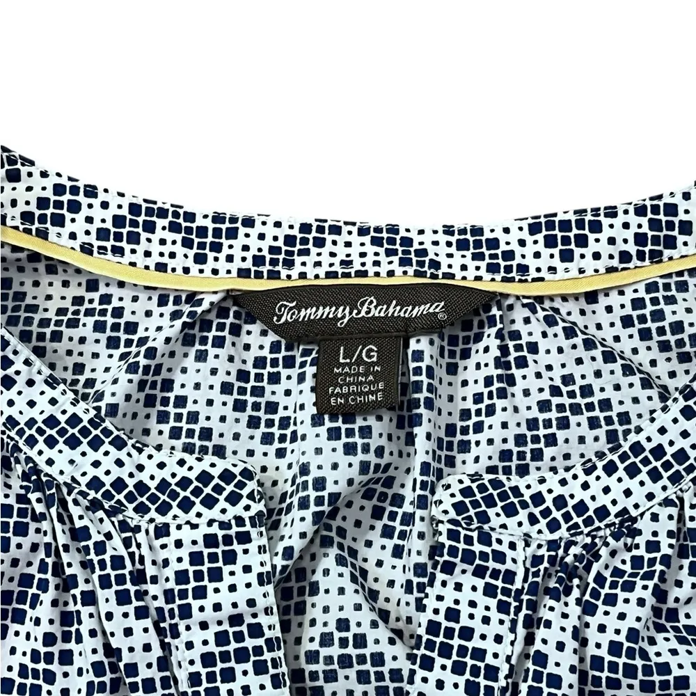 Tommy Bahama Greek Kay Split Neckline Blouse Size Large Nautical Coastal Grandma - Image 4