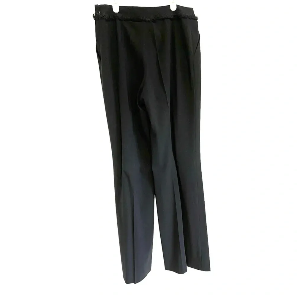 BOGO Escada Black Wool Pants Fringe Trim Size 40 Italian Comes with Free Blazer - Image 4