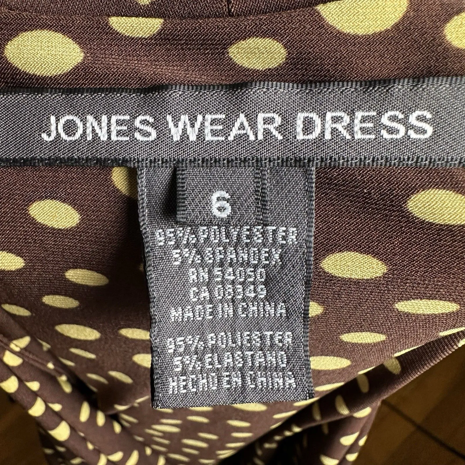 Vintage Jones Wear Brown Polka Dot Ruched Empire Halter Dress 6 Pinup Rockabilly - Image 6