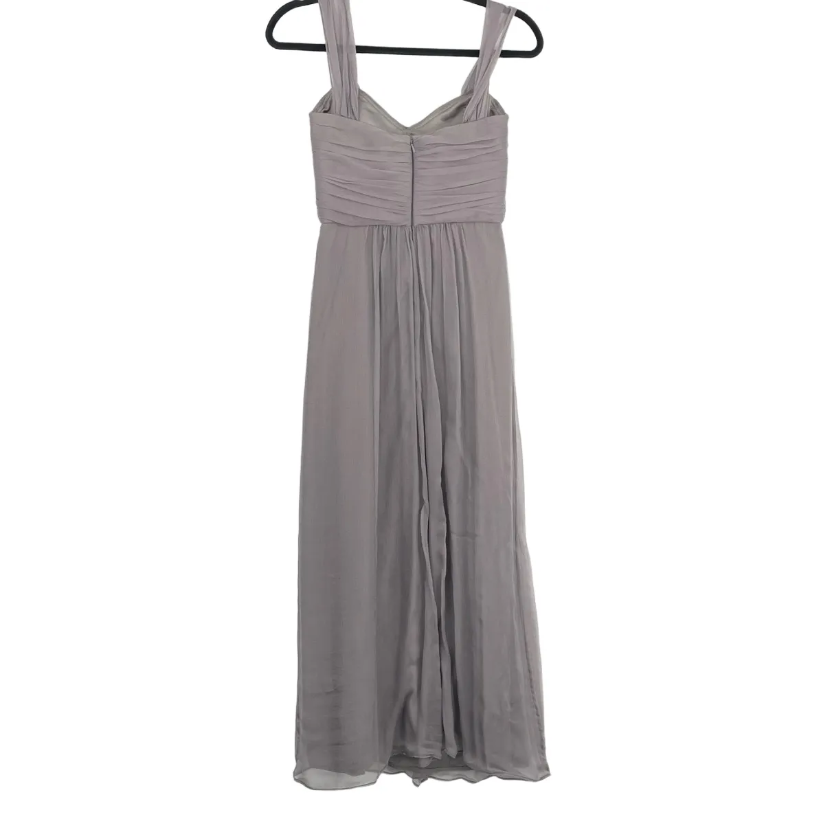 Amsale Women's Lavender Silk Pleated Empire Waist Elegant Maxi‎ Dress Size 2 Purple - Image 3