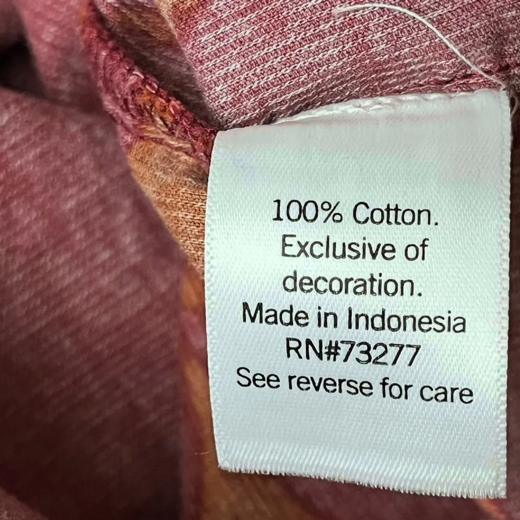 Sonoma Floral Corduroy Peasant Top Women’s PXL Burgundy Red Boho Coquette Hippie - Image 10